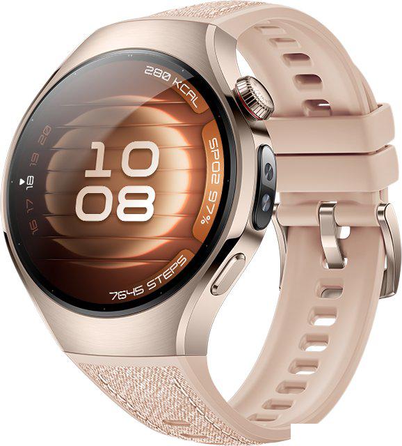 Умные часы Huawei Watch 5 42 мм (песочный, с бежевым силиконовым ремешком, международная версия)- фото