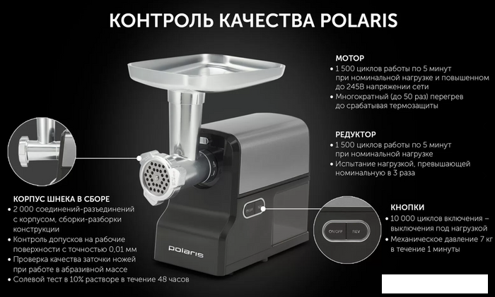 Мясорубка Polaris PMG 2585A RUS- фото2