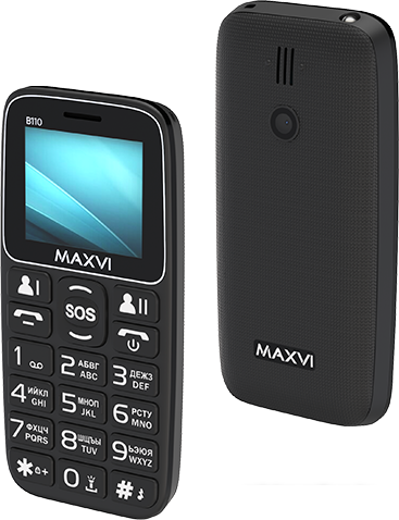 Кнопочный телефон Maxvi B110 (черный)- фото2