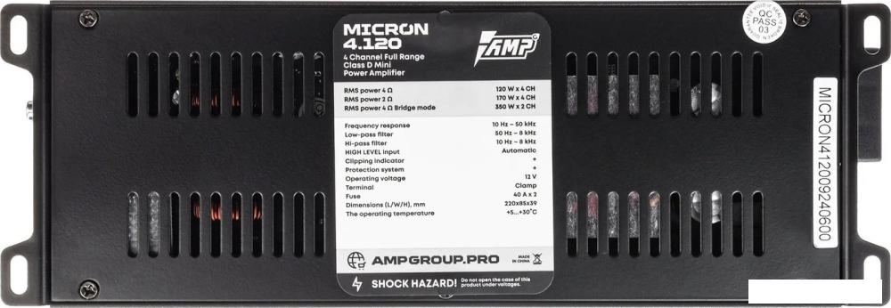 Автомобильный усилитель AMP Micron 4.120- фото2