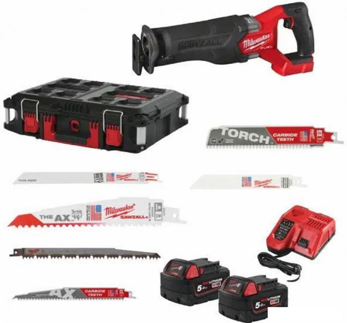 Сабельная пила Milwaukee M18 FSZ100P 4933498242 (с 2-мя АКБ, кейс)- фото