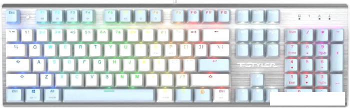 Клавиатура A4Tech Fstyler FS100 Neon (серебристый/голубой)- фото