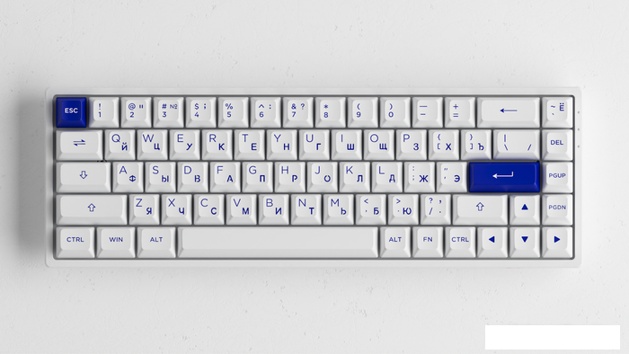Клавиатура Akko 3068B Plus White & Blue (Akko CS Jelly Pink)- фото3