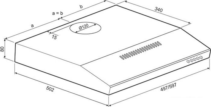 Кухонная вытяжка Krona Jessica slim 500 PB (серебристый металлик)- фото2