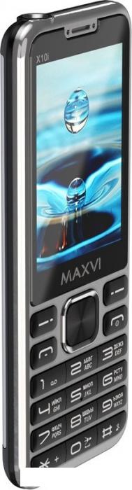 Кнопочный телефон Maxvi X10i (серебристый металлик)- фото4