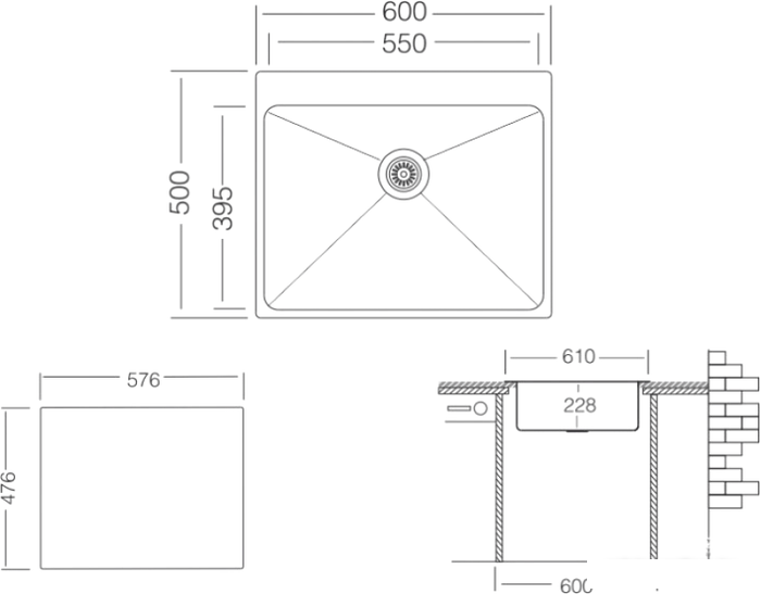 Кухонная мойка ZorG ZRE 6050- фото2