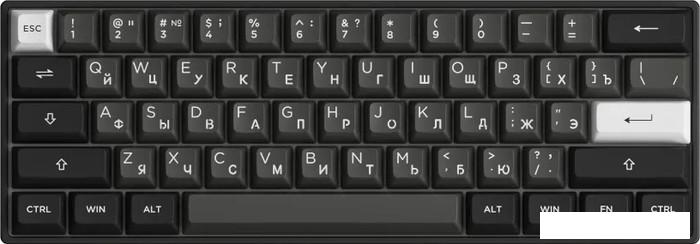 Клавиатура Akko 3061S Black & Sliver (Akko Cream Yellow V3 Pro)- фото3