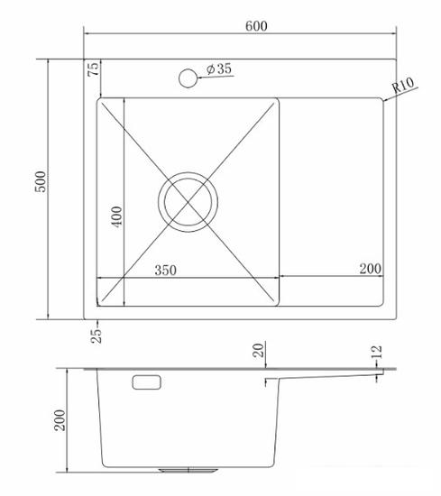 Кухонная мойка Mixline Pro 551875 левый (сатин, с сифоном)- фото4