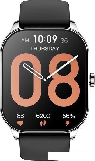 Умные часы Amazfit Pop 3S (серебристый, с силиконовым ремешком)- фото3