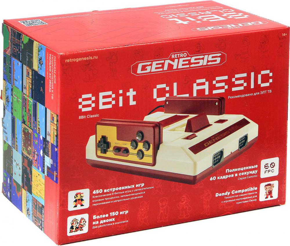 Игровая приставка Retro Genesis 8 Bit Classic (2 проводных геймпада, 450 игр)- фото