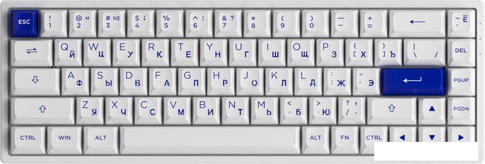 Клавиатура Akko 3068B Plus White & Blue (Akko CS Jelly Pink)- фото