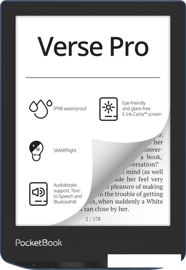 Электронная книга PocketBook A4 634 Verse Pro (лазурный)- фото2