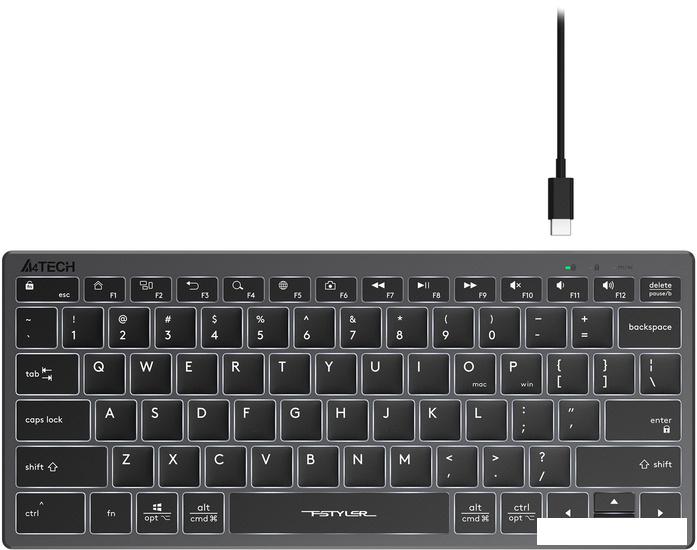 Клавиатура A4Tech Fstyler FX61 (серый/черный)- фото2