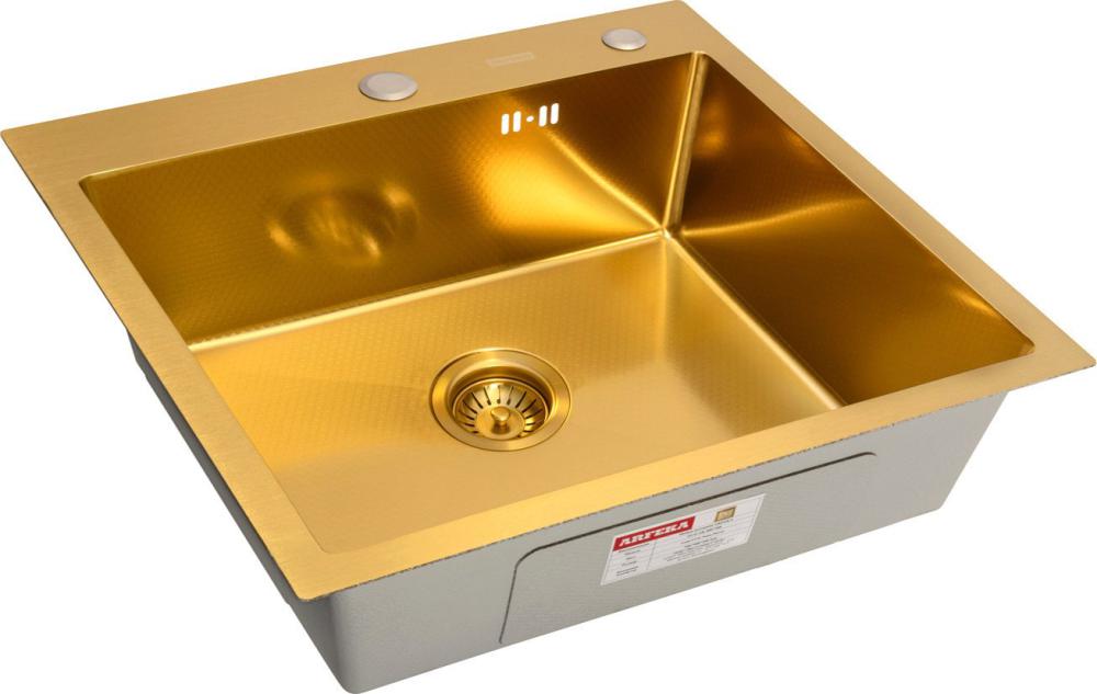 Кухонная мойка ARFEKA Eco AR PVD Nano Decor 70x50 (золото)