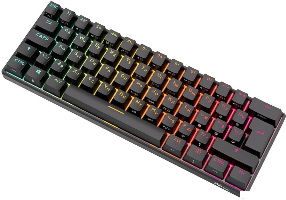 Клавиатура Royal Kludge RK61 New RGB (черный, RK Red)- фото4