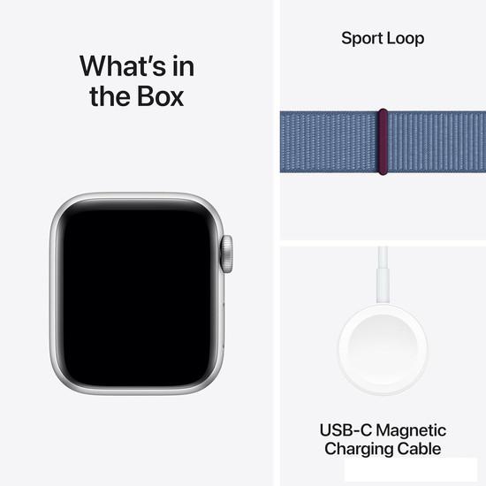 Умные часы Apple Watch SE 2 40 мм (алюминиевый корпус, серебристый/синий шторм, нейлоновый ремешок)- фото4