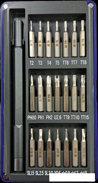 Набор отвертка с битами Workpro WP200511 (21пр)