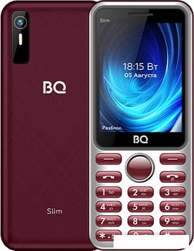 Кнопочный телефон BQ BQ-2833 Slim (бордовый)- фото