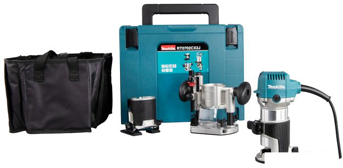 Кромочно-петельный фрезер Makita RT0702CX2J (с кейсом)