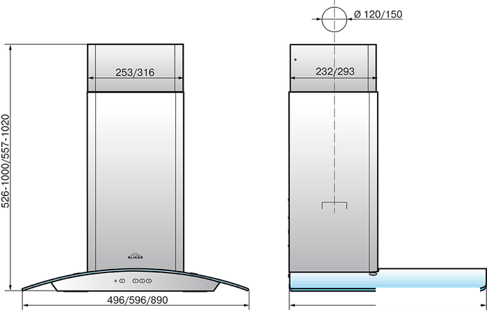Кухонная вытяжка Elikor Аметист 90Н-650-К3Д (нержавеющая сталь)- фото2
