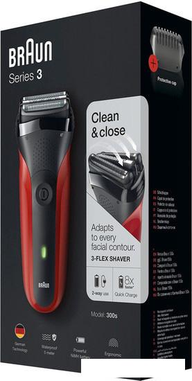 Электробритва Braun Series 3 300s (красный)- фото3