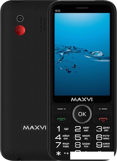 Кнопочный телефон Maxvi B35 (черный)- фото