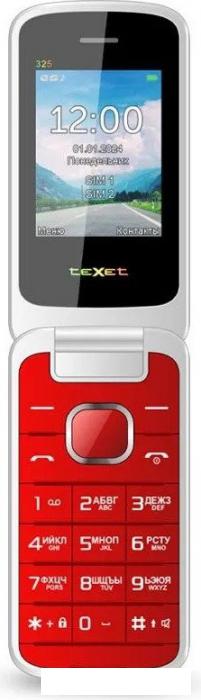 Кнопочный телефон TeXet TM-325 (гранатовый)- фото2