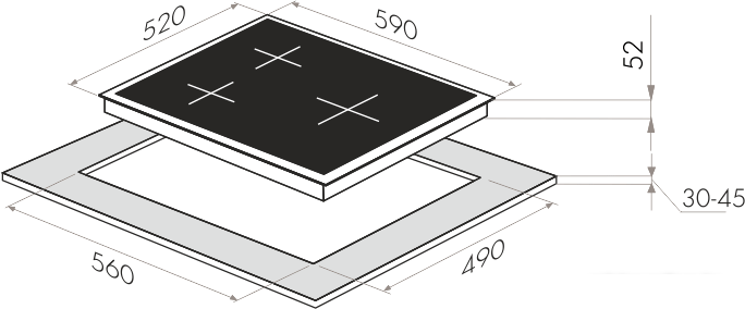 Варочная панель MAUNFELD EVCE.593.T-BK- фото2