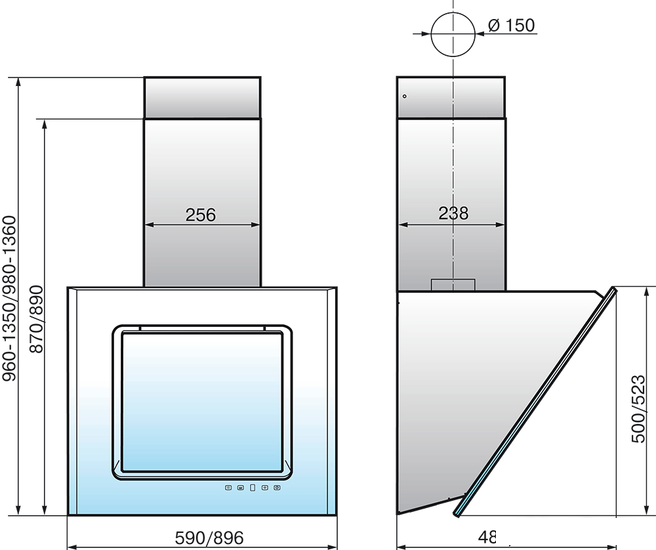 Кухонная вытяжка Elikor Оникс 60П-1000-Е4Д (белый)- фото2