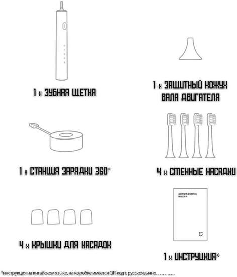 Электрическая зубная щетка Xiaomi Electric Toothbrush T302 MES608 (международная версия, темно-синий)- фото3