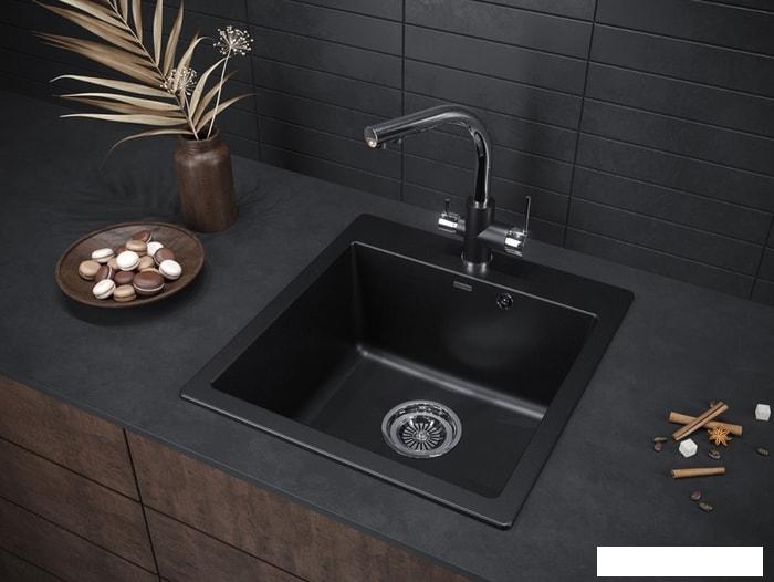 Кухонная мойка Paulmark Praktisch PM105152-BLM- фото3