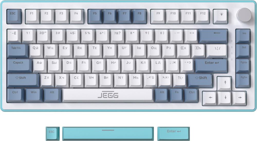 Клавиатура JEGG ZA82 White Navy Blue (OUTEMU Orange)- фото