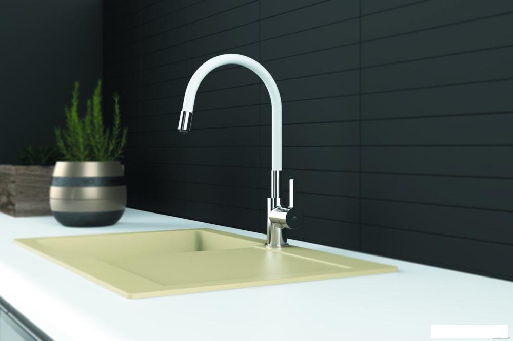 Смеситель Rubineta Flexy-33 FL30078 (белый/хром)- фото2