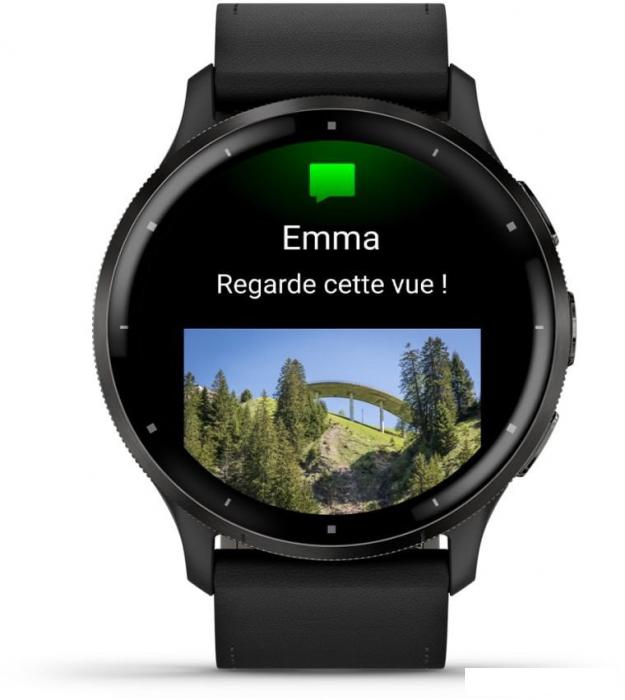 Умные часы Garmin Venu 3 (черный, с кожаным ремешком)- фото3