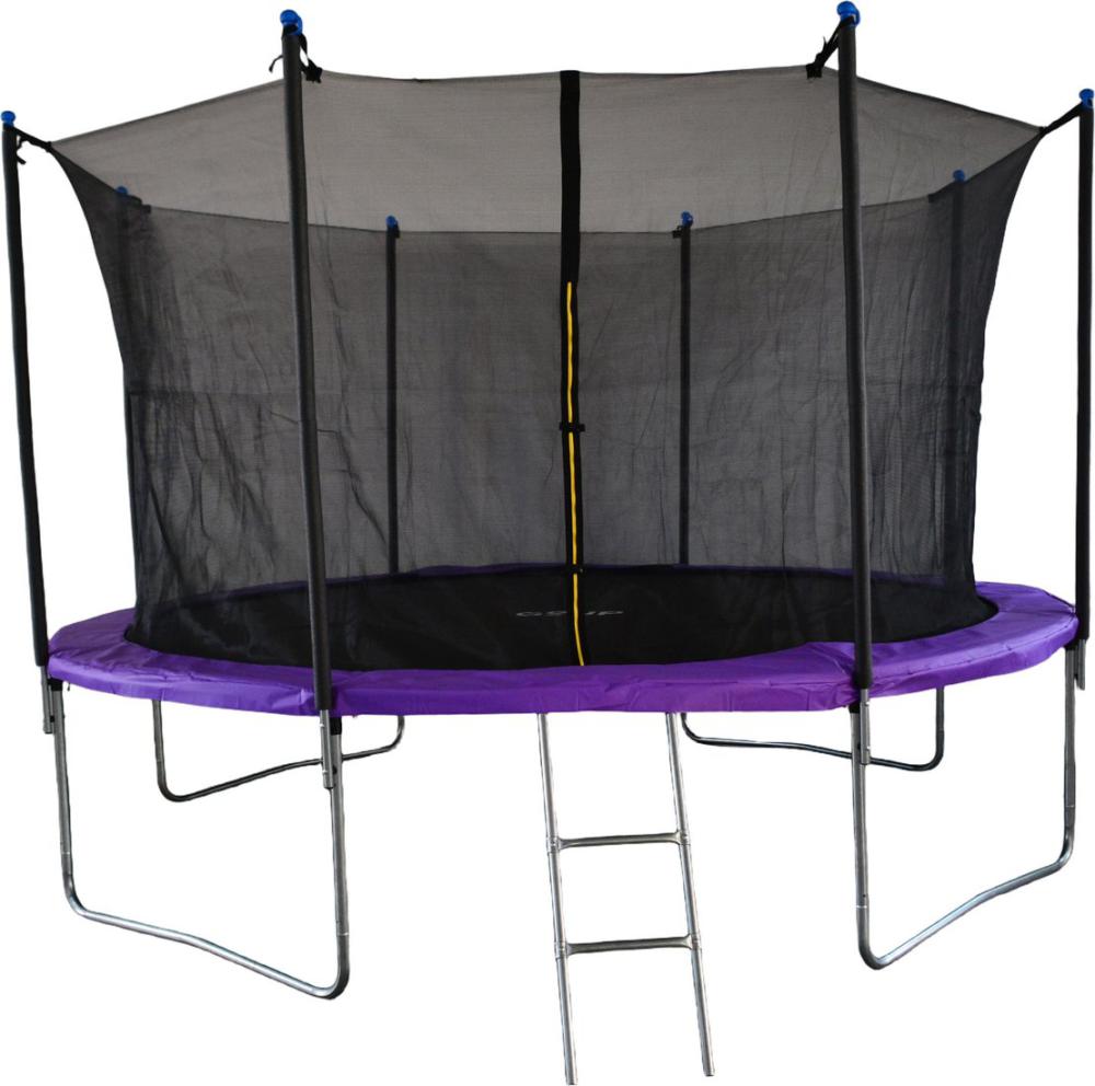 Батут GoUP Elite 12FT (с сеткой и лестницей, фиолетовый)