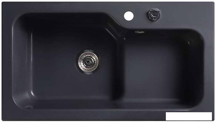 Кухонная мойка Belux SG-REC-HALF-8045-01 (черный обсидиан)