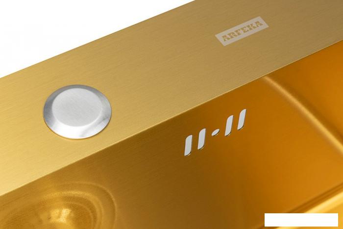 Кухонная мойка ARFEKA ECO AR 450*450 GOLD PVD NANO- фото3