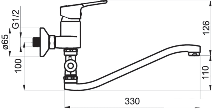 Смеситель Rubineta Uno-12/G (N2GD01)- фото2