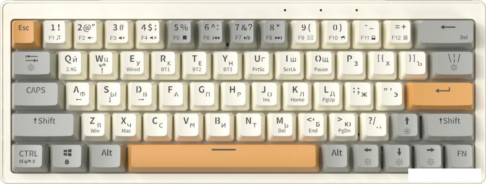 Клавиатура JEGG ZA63 Pro Beige Gray Yellow (TNT Yellow)- фото3