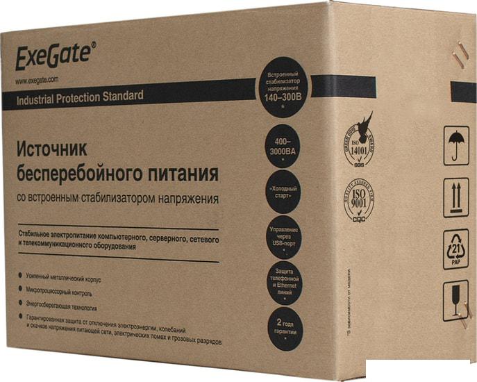 Источник бесперебойного питания ExeGate SpecialPro Smart LLB-600.LCD.AVR.EURO.RJ.USB- фото3