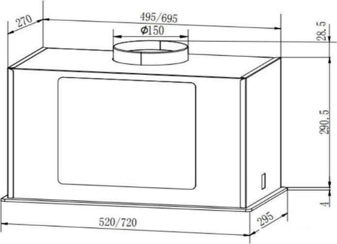 Кухонная вытяжка Faber Aria BK 72 305.0702.958- фото2