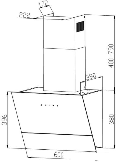 Кухонная вытяжка Grand Lester GC 60 (черный)- фото2