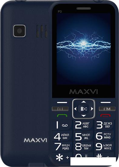 Мобильный телефон Maxvi P3 (синий)- фото