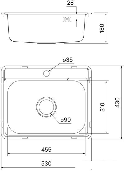 Кухонная мойка IDDIS Basic BAS53S0i77- фото4