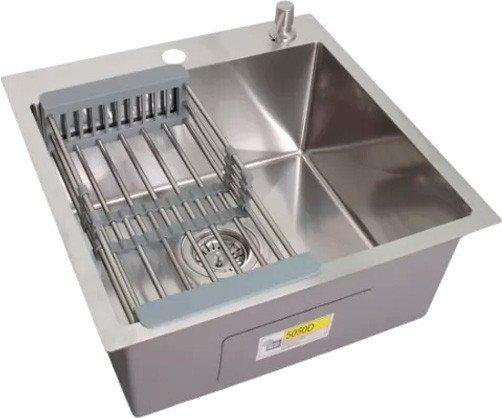 Кухонная мойка Wisent WGS-35050D/GER013 (с сифоном, дозатором и коландером)