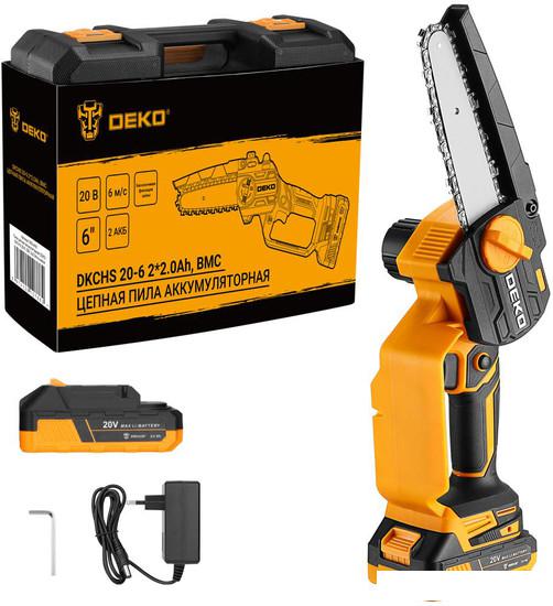 Аккумуляторная пила Deko DKCHS 20-6 (с 2-мя АКБ, кейс, инструмент)