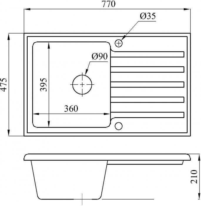 Кухонная мойка БелЭворс Styl L (белый, без сифона)- фото2