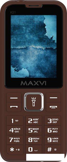 Кнопочный телефон Maxvi K21 (коричневый)- фото2