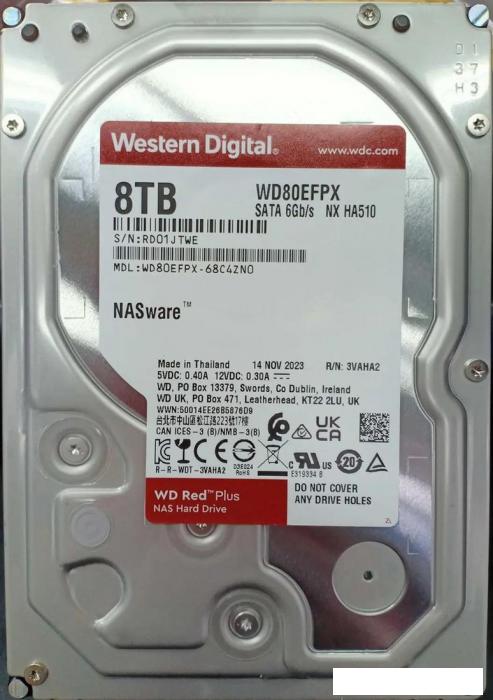 Жесткий диск WD Red Plus 8TB WD80EFPX- фото2