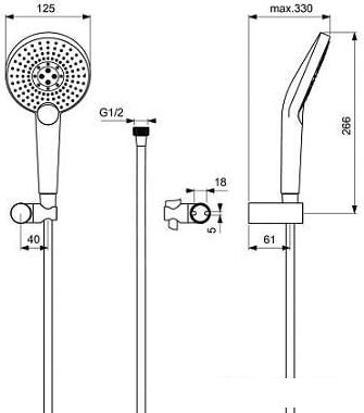Душевой гарнитур Ideal Standard Evo Jet Diamond XL3 B1765AA- фото2